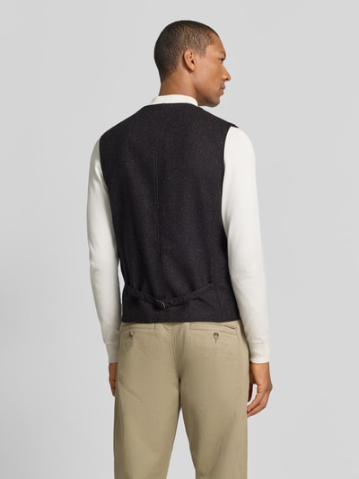 Carl Gross Bodywarmer van wolmix met v-hals model 'Wilson' Donkerrood - 5