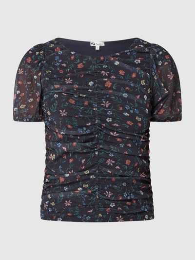 Pepe Jeans T-shirt met bloemenmotief, model 'Perrie'  Zwart - 2