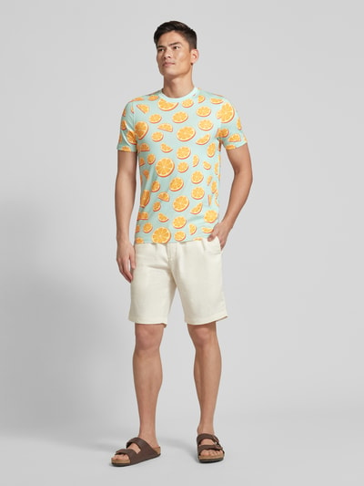 MCNEAL T-shirt we wzory na całej powierzchni Neonowy pomarańczowy 1
