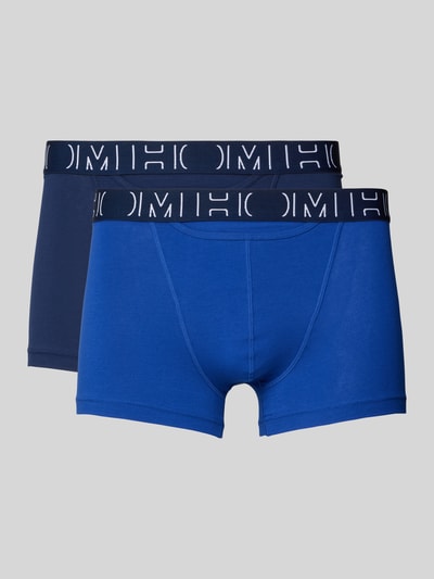 HOM Boxershort met elastische band met label in een set van 2 stuks Koningsblauw - 1