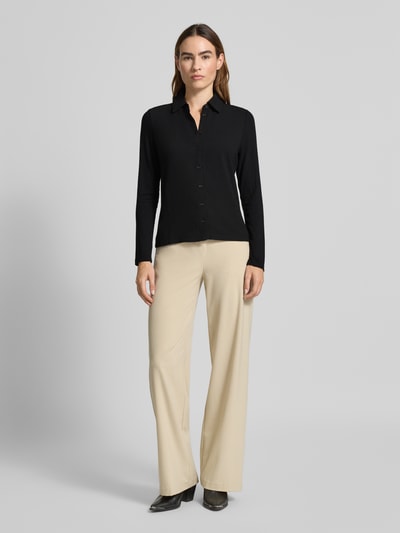 Someday Slim Fit Hemdbluse aus Viskose-Elasthan-Mix Modell 'Kirsty' Black 1