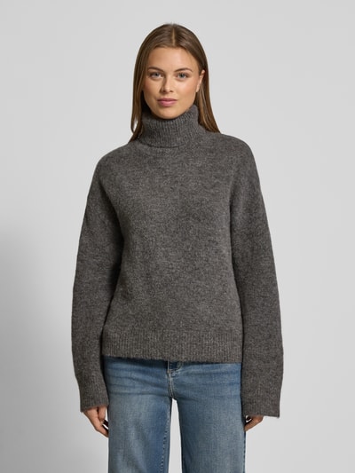 Selected Relaxed Fit Rollkragenpullover aus Woll-Mix mit Alpaka-Anteil Modell 'LULU' Mittelgrau 4