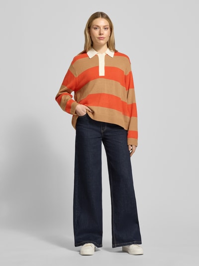Essentiel Antwerp Regular fit gebreide pullover van wolmix met kasjmier-aandeel Model 'JARN' Oranje - 1