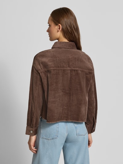 ONLY Loose fit overhemdjack van pure katoen model 'MARINA' Chocoladebruin - 5
