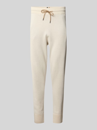 BOSS Regular Fit Sweatpants aus Baumwoll-Schurwoll-Mix Modell 'IDRICO' Offwhite 2