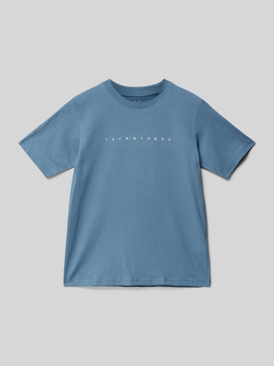 Jack & Jones T-Shirt mit Label-Print Modell 'STAR' Rauchblau 1