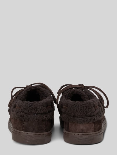 Marc O'Polo Loafers met lamswollen voering van runder suède Donkerbruin - 3