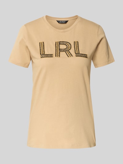 Lauren Ralph Lauren T-Shirt mit Stitching und Rundhalsausschnitt Modell 'KATLIN' Sand 2