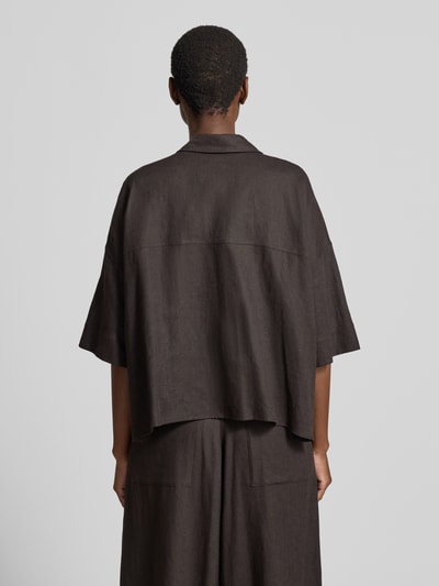 DRYKORN Relaxed Fit Bluse aus Leinen-Viskose-Mix Schoko 5