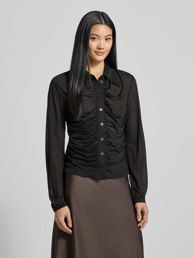 Gestuz Hemdbluse mit Knopfleiste Modell 'abbie' Black 4