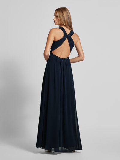 Jake*s Cocktail Abendkleid mit V-Ausschnitt Marine Melange 5