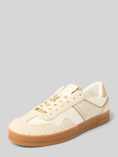 Tommy Jeans Low Top Sneaker aus reinem Leder Beige 1