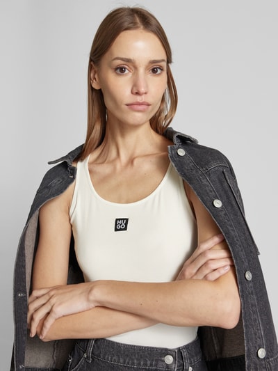 HUGO Tanktop mit Label-Patch Modell 'VEST' Offwhite 3