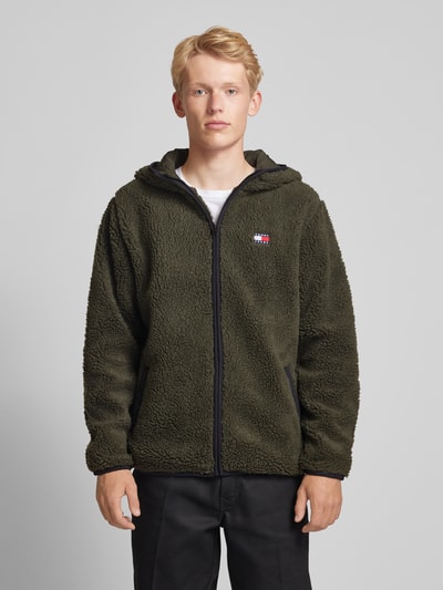 Tommy Jeans Kurtka Sherpa z naszywką z logo Oliwkowy 4