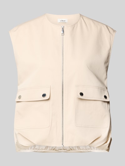s.Oliver RED LABEL Relaxed Fit Weste aus Twill Beige 2
