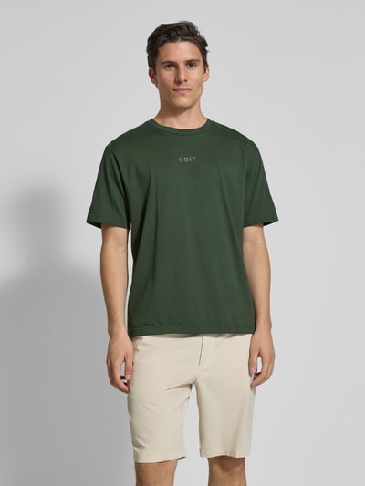 BOSS Green T-Shirt mit Label-Print und Rundhalsausschnitt Dunkelgruen 4