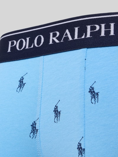 Produktfoto, Skinny Fit Boxershorts aus Baumwoll-Mix im 3er-Pack von Polo Ralph Lauren Underwear, Optik: Unifarben, Passform: Skinny-Fit, Label-Schriftzug am elastischen Bund, Multipack: 3er-Pack, Materialverarbeitung: Stretch, Material: Baumwoll-Mix, blaue Farbtöne mit glatter Textur und kleinen Marken-Logos.