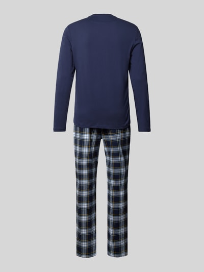 Christian Berg Men Pyjama met geribde ronde hals Marineblauw - 3