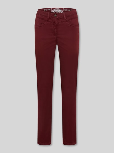 Raphaela By Brax Mid Waist Hose mit Umschlagabschluss Modell 'Laura New' Bordeaux 2