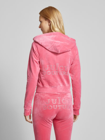 Juicy Couture Bluza rozpinana z obszyciem kamieniami stras z logo model ‘MADISON’ Mocnoróżowy 5