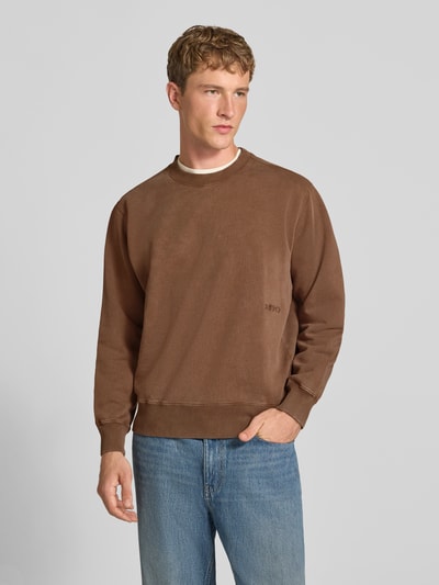 Edwin Sweatshirt aus reiner Baumwolle mit Stickerei Modell 'Axiom' Camel 4