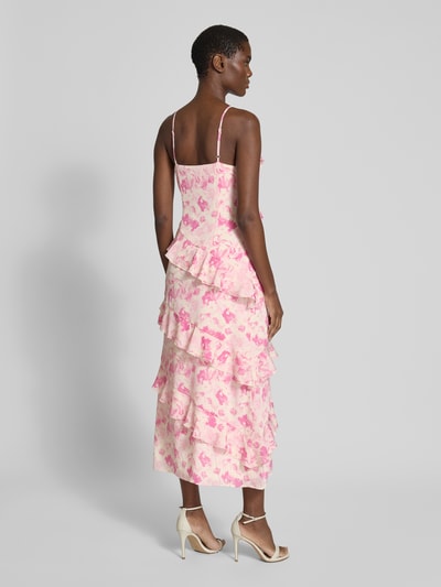 Vila Maxikleid mit Volants Modell 'LINA' Rosa 5