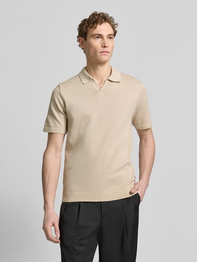 JACK & JONES Premium Gebreid shirt met V-hals Model 'MILANO' Beige - 4