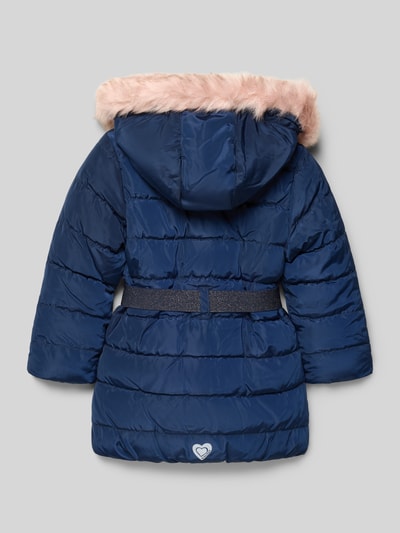 s.Oliver RED LABEL Regular fit gewatteerd jack met sierriem Marineblauw - 3