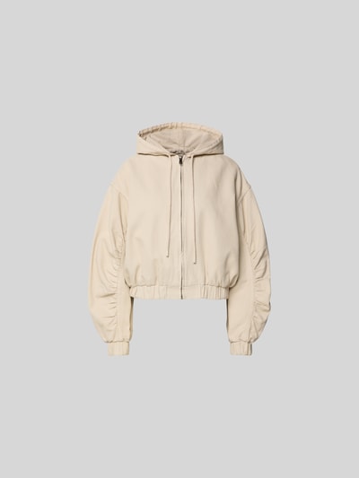 ROTATE Cropped Jacke mit Kapuze Ecru 2