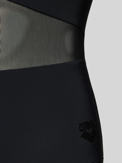 Produktfoto, Slim Fit Badeanzug mit semitransparenten Partien von Arena z elastycznej mieszanki materiałów, półprzejrzysty materiał, siateczka, krój bez rękawów
