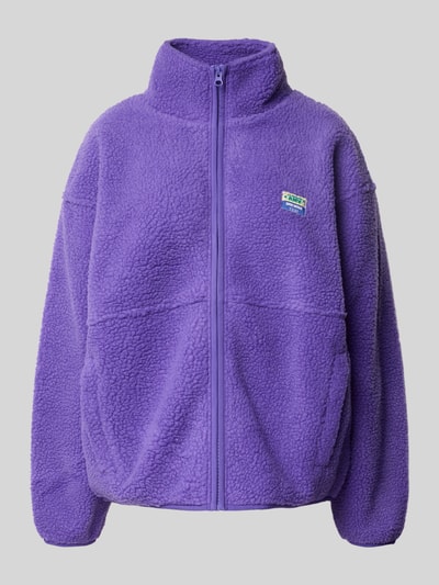 American Vintage Kurtka z polaru ze stójką i detalem z logo model ‘HOKTOWN’ Purpurowy 2