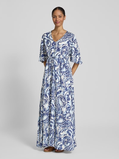 B.Young Maxikleid mit V-Ausschnitt Modell 'MMJOELLA' Blau 4