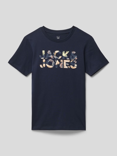 Jack & Jones T-shirt van puur katoen, model 'JEFF' Marineblauw - 1