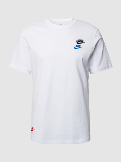 Nike T-Shirt mit kontrastiven Logo-Stitchings    Weiss 2