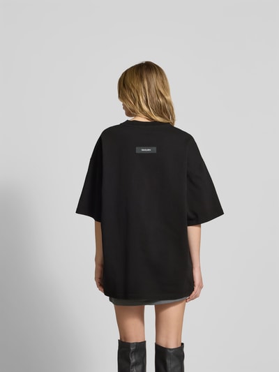 black palms T-Shirt mit geripptem Rundhalsausschnitt Black 5