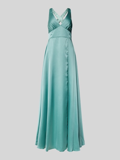 Luxuar Abendkleid mit V-Ausschnitt Hellgruen 2