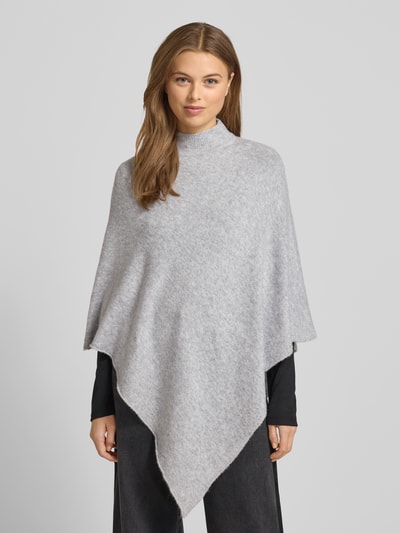 Pieces Loose fit gebreide poncho met ronde hals en kraag, model 'FORTUNA' Lichtgrijs gemêleerd - 4