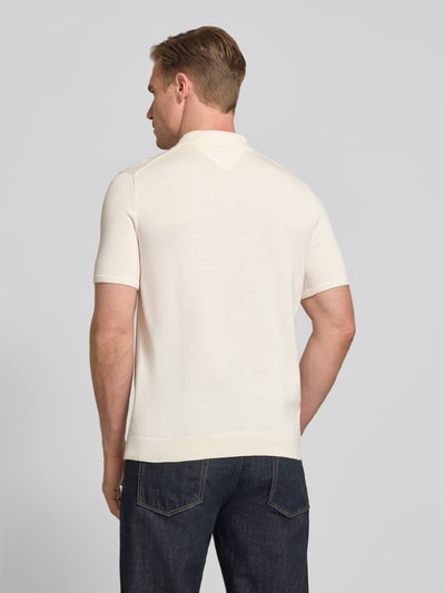 Tommy Hilfiger Regular Fit Strick-Poloshirt aus reiner Baumwolle Ecru 5