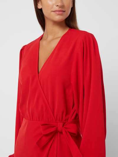 Another Label Sukienka kopertowa z diagonalu model ‘Camille’ Czerwony 3