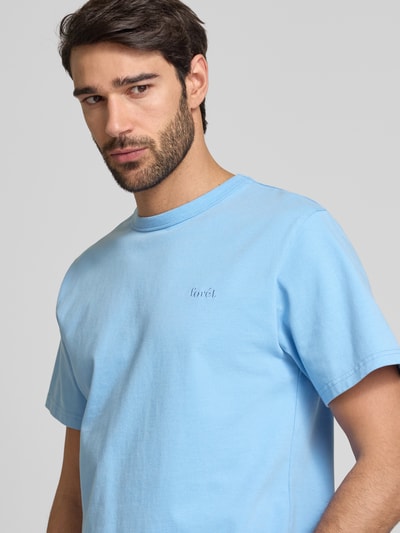 Forét T-Shirt mit Label-Stitching Bleu 3