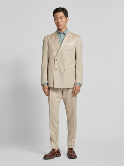 Carl Gross Slim Fit Anzughose mit Bügelfalten modell 'Tarson' Beige 1