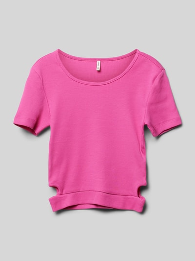 Only T-Shirt mit Strukturmuster Modell 'NESSA' Fuchsia 1