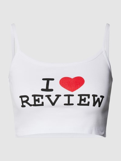 Review Crop Top mit I love Review Print Weiss 2