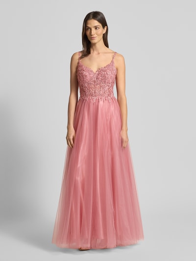 Hey Kyla Abendkleid mit floralem Spitzenbesatz Rosa 4