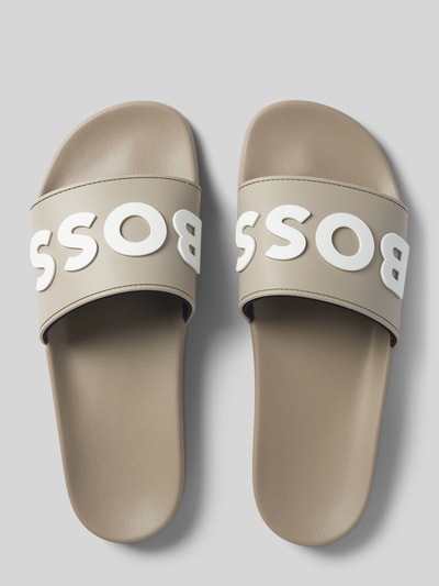 BOSS Slippers met labelprint, model 'Kirk' Lichtgrijs - 3