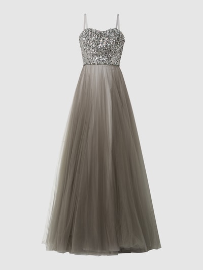 Luxuar Abendkleid mit voluminösem Rockteil aus Mesh Stein 2