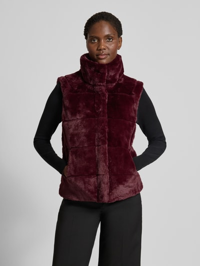 monari Gilet met opstaande kraag Bordeaux - 4