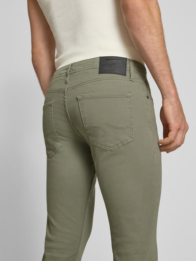 Jack & Jones Slim Fit Jeans mit Eingrifftaschen Modell 'GLENN' Oliv 3
