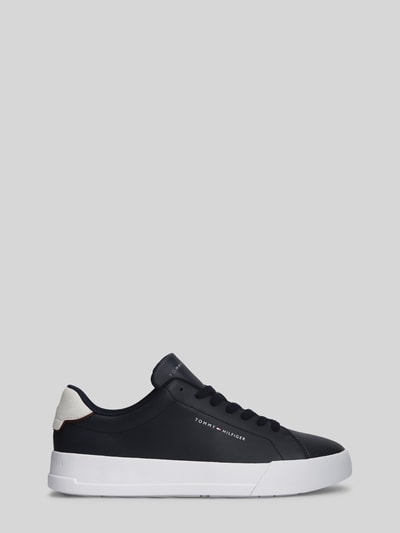 Tommy Hilfiger Sneakersy z mieszanki skóry z detalami z logo Ciemnoniebieski 2
