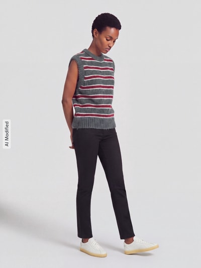 Levi's® 300 Pullunder aus reiner Baumwolle mit geripptem Saum Dunkelgrau 1